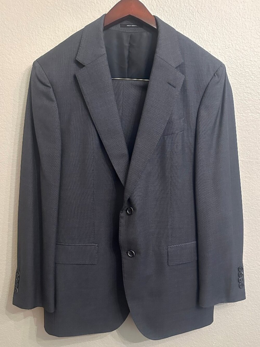 BOSS Hugo Boss Piacenza Super 170's Gray 100% Virgin Wool Suit 42R